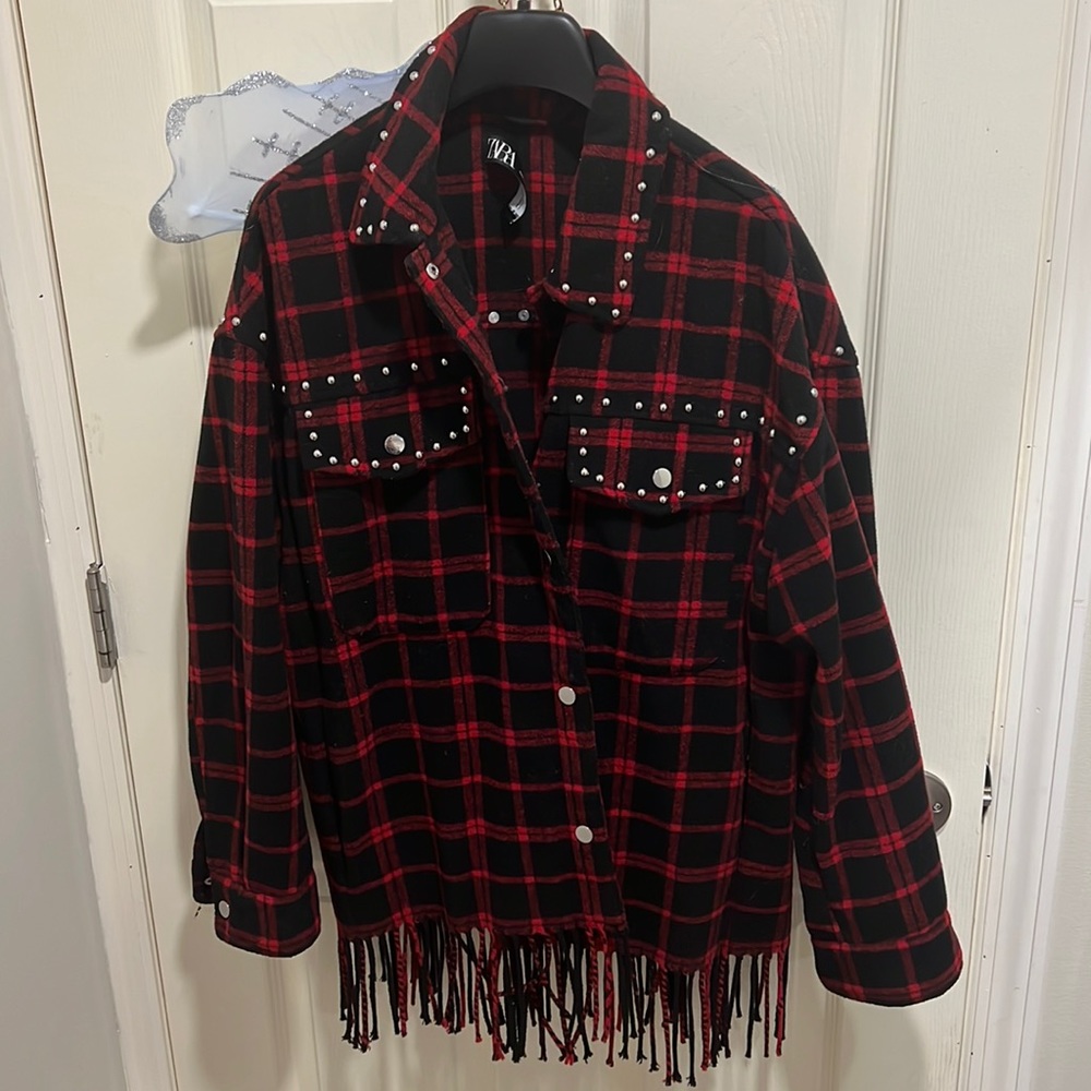 Zara fringe utility jacket “Shacket”